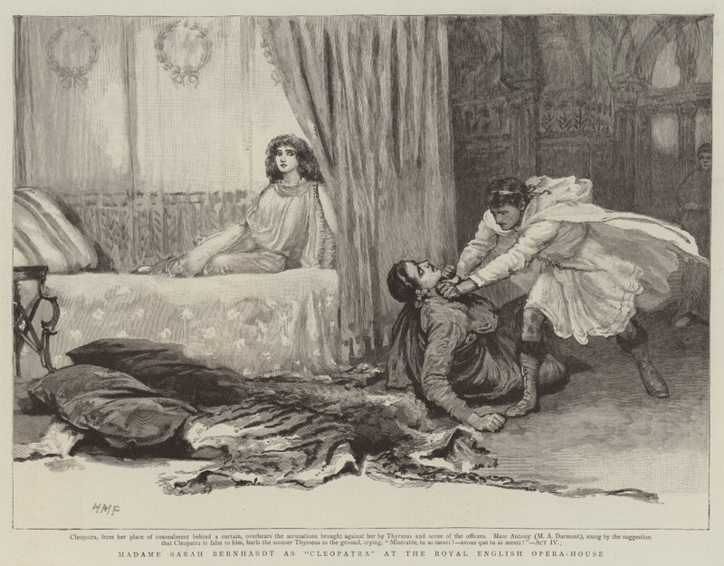 Madame Sarah Bernhardt ved Cleopatra ved Royal English Opera-House av Henry Marriott Paget