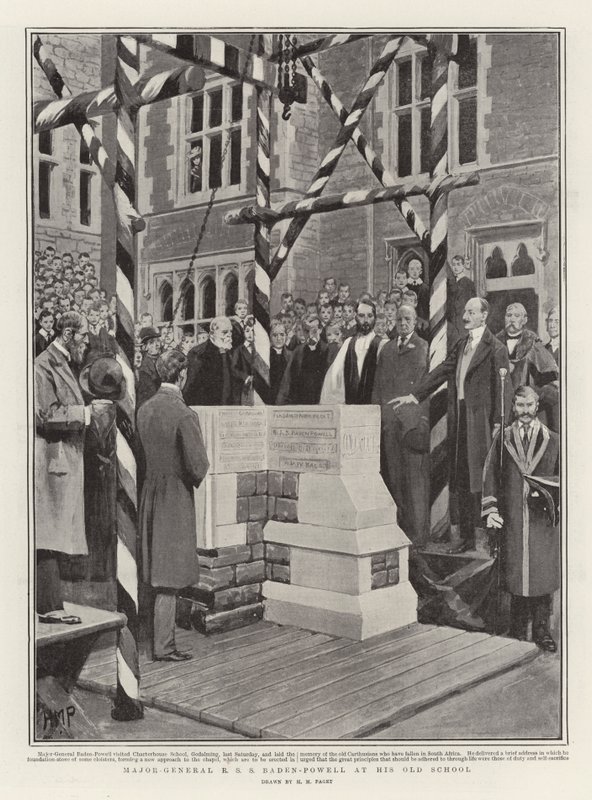 Generalmajor RSS Baden-Powell ved sin gamle skole av Henry Marriott Paget