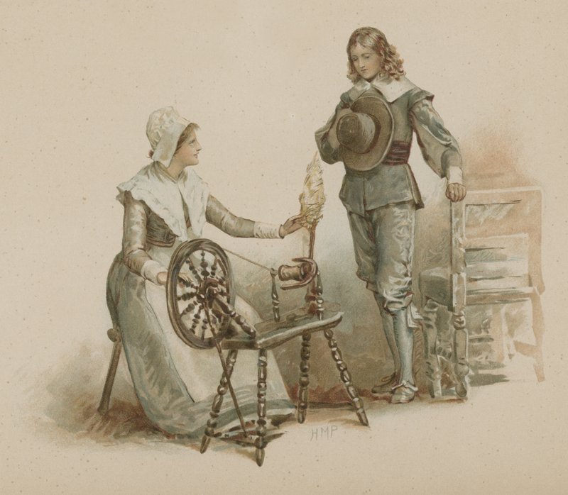 Miles Standish (chromolitho) av Henry Marriott Paget