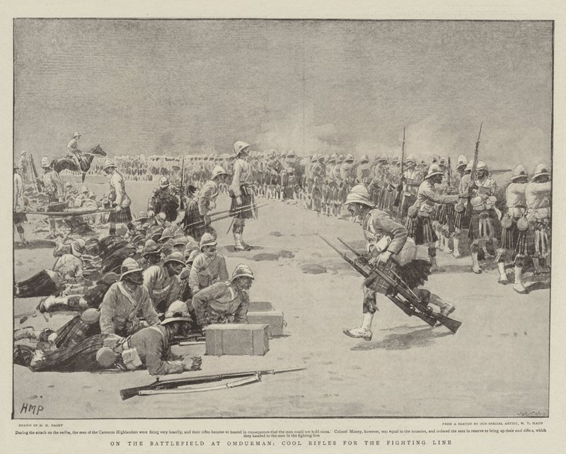 På slagmarken ved Omdurman, Cool Rifles for Fighting Line av Henry Marriott Paget