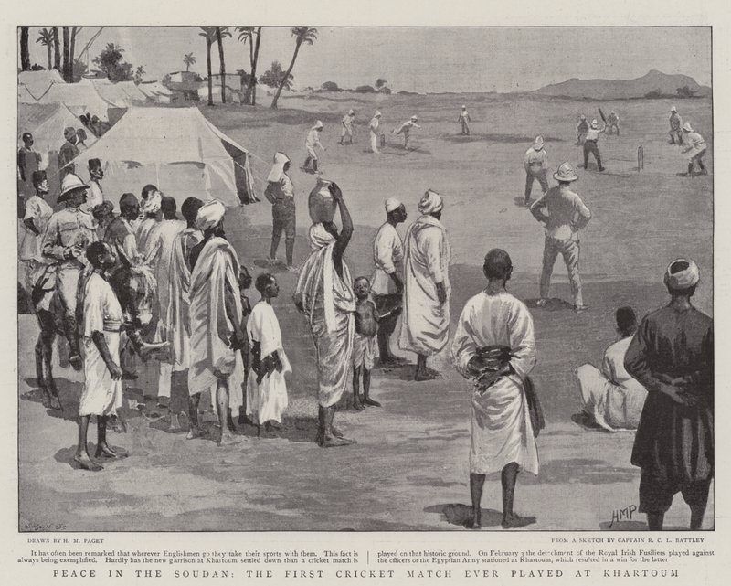 Peace in the Soudan, den første cricketkampen noensinne spilt i Khartoum av Henry Marriott Paget