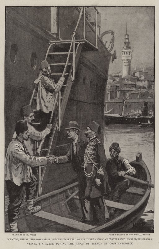 Saved, en scene under terrorens styre i Konstantinopel av Henry Marriott Paget