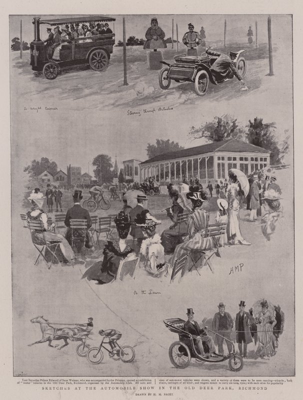 Skisser på bilutstillingen i Old Deer Park, Richmond av Henry Marriott Paget