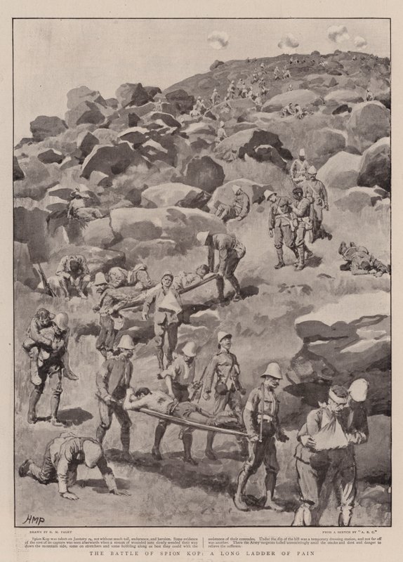 Slaget ved Spion Kop, en lang smertestige av Henry Marriott Paget