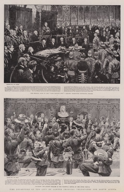 The Departure of the City of London Imperial Volunteers for Sør-Afrika av Henry Marriott Paget