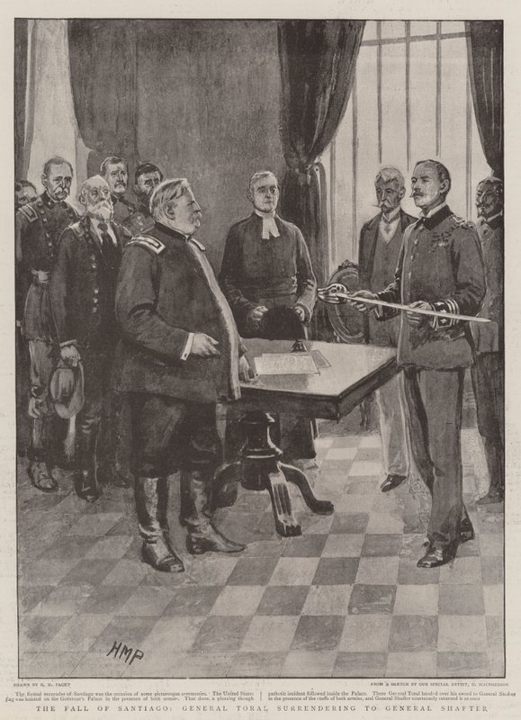 Santiagos fall, general Toral overgir seg til general Shafter av Henry Marriott Paget