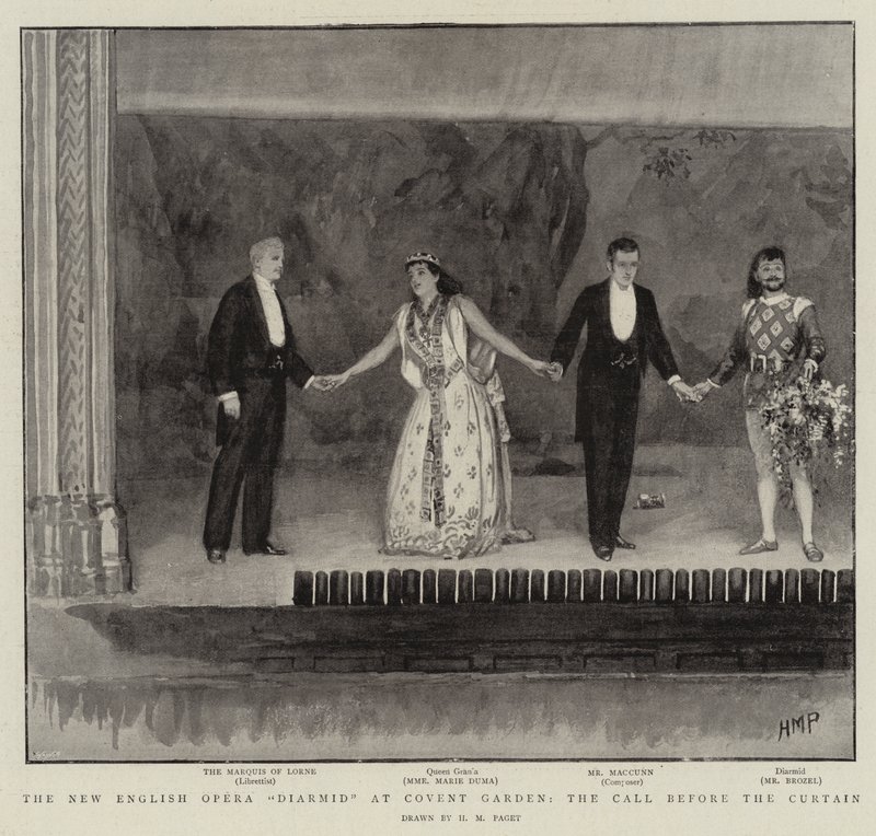 The New English Opera Diarmid at Covent Garden, Call before the Curtain av Henry Marriott Paget