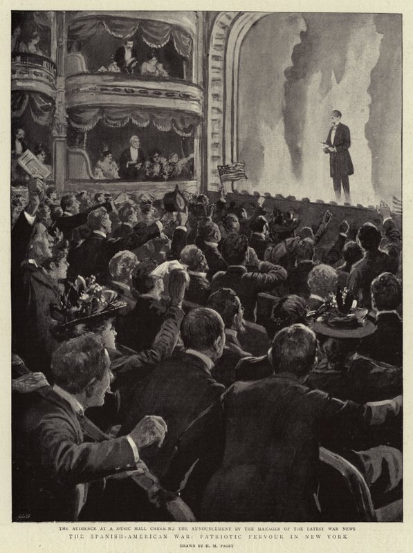 Den spansk-amerikanske krigen, Patriotic Fervor i New York av Henry Marriott Paget