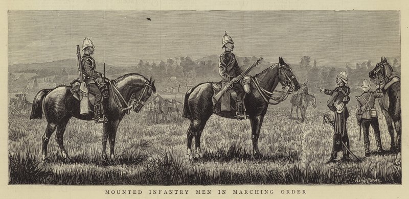 Monterte infanterimenn i marsjerende rekkefølge av Henry Payne