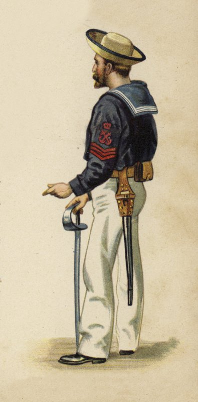 Sjøinstruktør for den fremtidige kong George V da han var kadett om bord på HMS Britannia (chromolitho) av Henry Payne