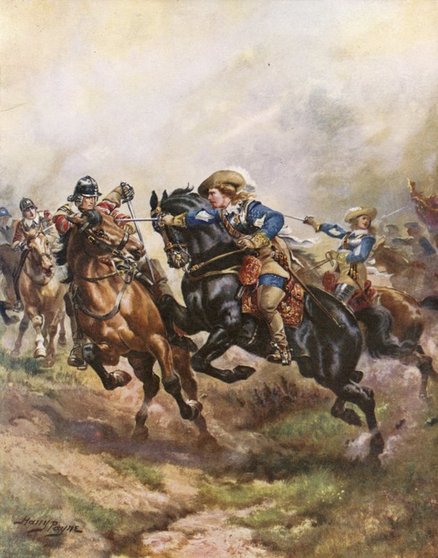 Prins Ruperts kavaleriangrep ved Edgehill, 1642 av Henry Payne