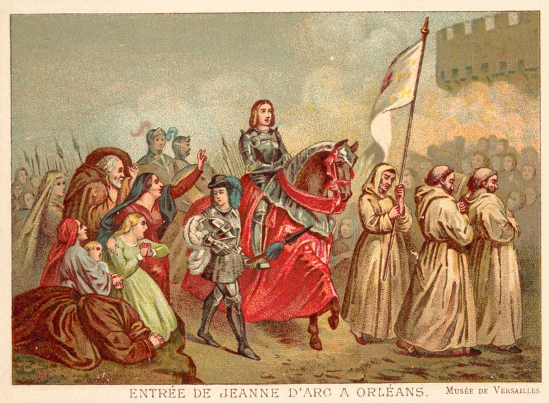 Joan of Arcs inntreden i Orleans, 1429 (chromolitho) av Henry Scheffer