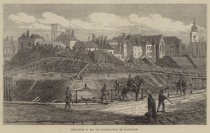 Riving av de gamle festningsverkene i Portsmouth av Henry Spernon Tozer