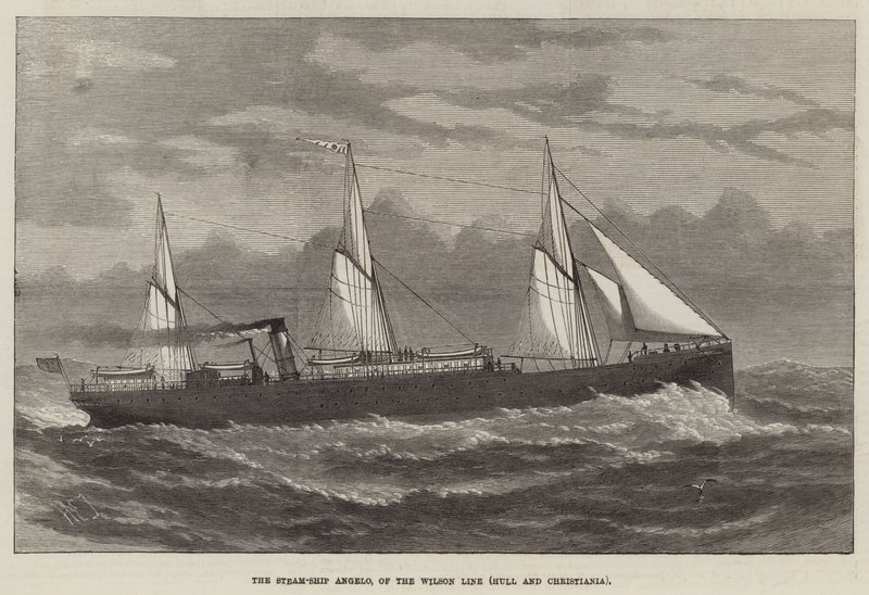 Dampskipet Angelo, fra Wilson Line (Hull og Christiania) av Henry Spernon Tozer