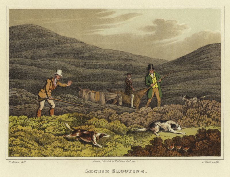 Rypeskyting (chromolitho) av Henry Thomas Alken