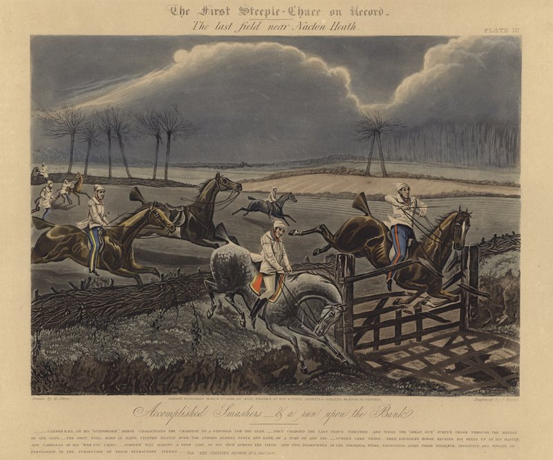 The First Steeple Chase on Record, 1839 av Henry Thomas Alken