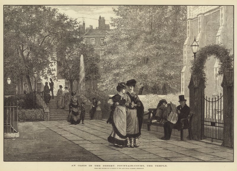 En oase i ørkenen, Fountain-Court, Templet av Henry Wallis
