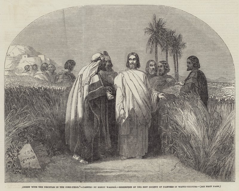 Kristus med disiplene i kornåkeren av Henry Warren