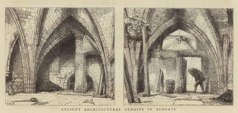 Gamle arkitektoniske rester i Aldgate av Henry William Brewer