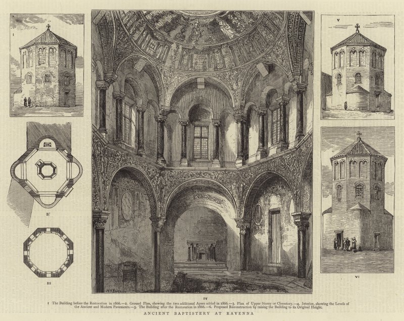 Gammelt dåpskapel i Ravenna av Henry William Brewer