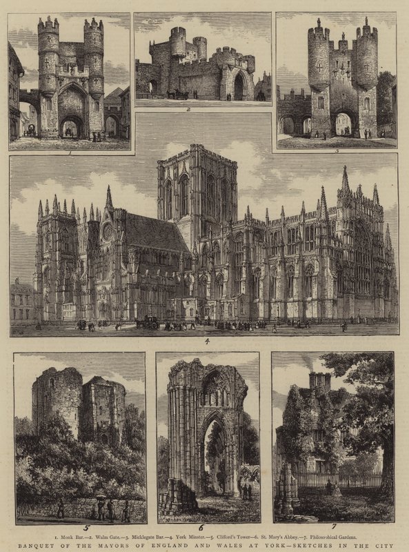 Bankett for borgermesterne i England og Wales i York, Sketches in the City av Henry William Brewer