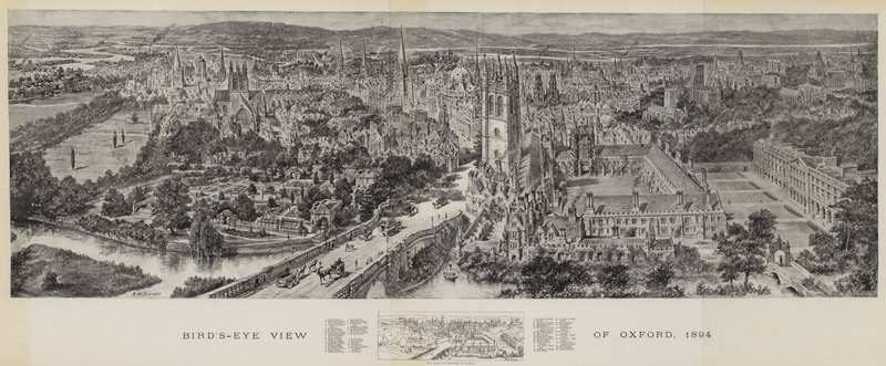 Fugleperspektiv av Oxford, 1894 av Henry William Brewer
