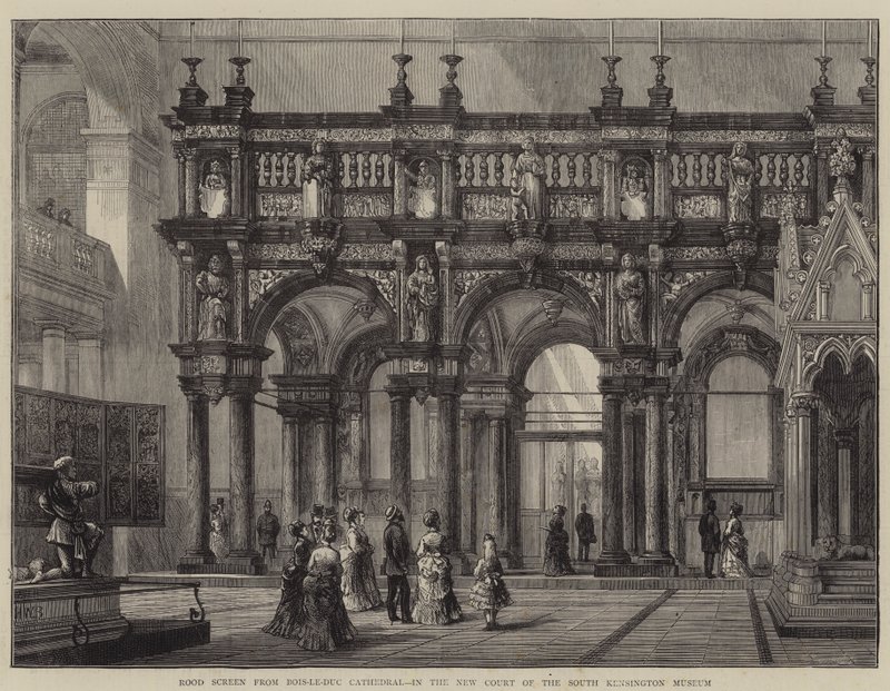 Rood Screen fra Bois-le-Duc katedral, i New Court of the Kensington Museum av Henry William Brewer