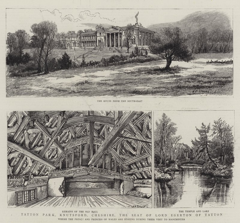 Tatton Park, Knutsford, Cheshire, setet til Lord Egerton fra Tatton av Henry William Brewer