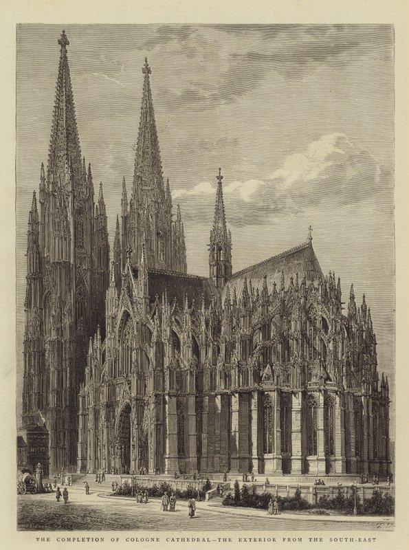 Fullførelsen av Kölnerdomen, eksteriøret fra sør-øst av Henry William Brewer