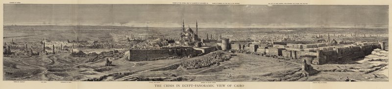 Krisen i Egypt, panoramautsikt over Kairo av Henry William Brewer