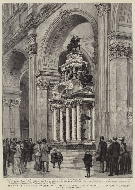 Hertugen av Wellingtons monument i St Paul's Cathedral, slik det er foreslått å fullføre det i henhold til originaldesignet av Henry William Brewer