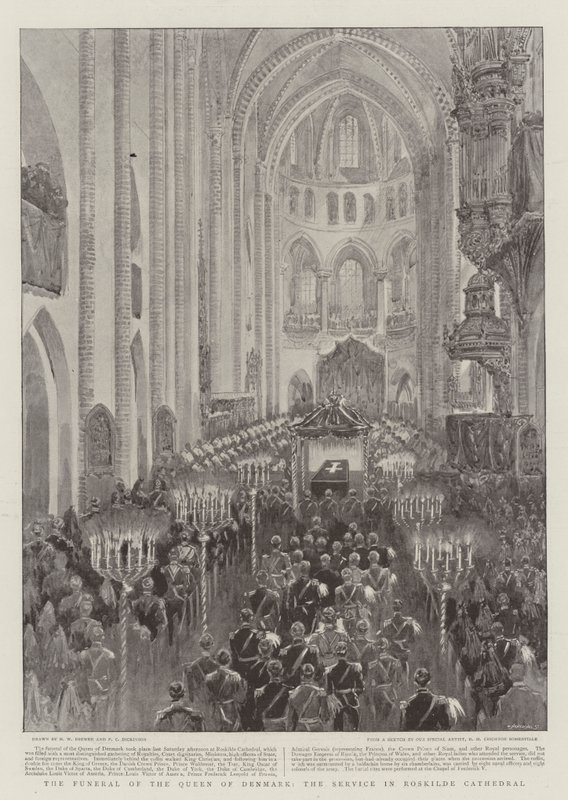 Dronningen av Danmarks begravelse, Gudstjenesten i Roskilde Domkirke av Henry William Brewer