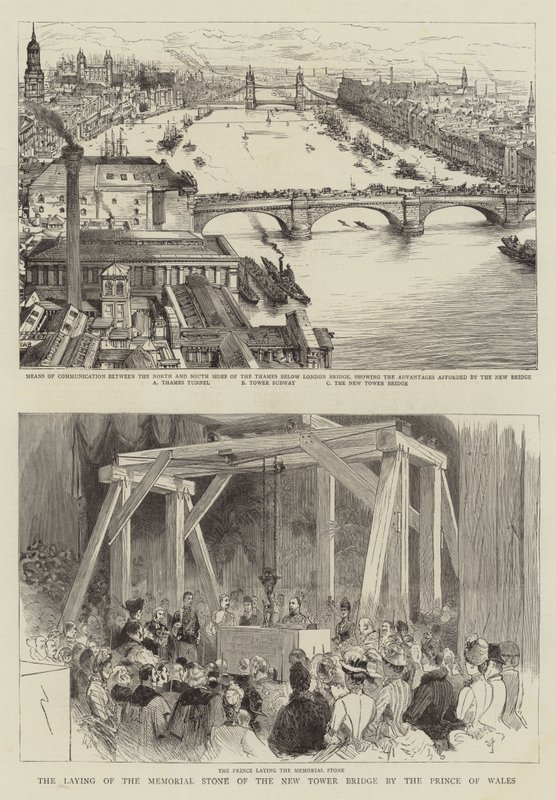 Nedleggingen av minnesteinen til New Tower Bridge av prinsen av Wales av Henry William Brewer