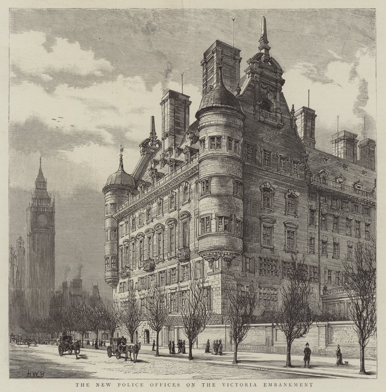 De nye politikontorene på Victoria Embankment av Henry William Brewer
