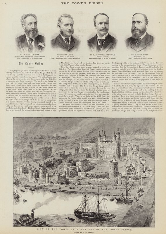 Byggingen av Tower Bridge, London av Henry William Brewer
