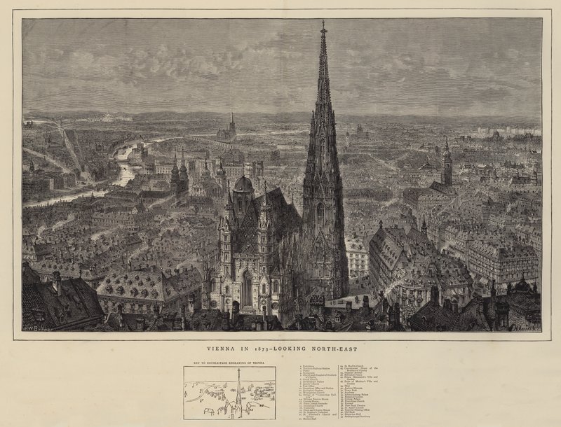 Wien i 1873, ser nord-øst av Henry William Brewer
