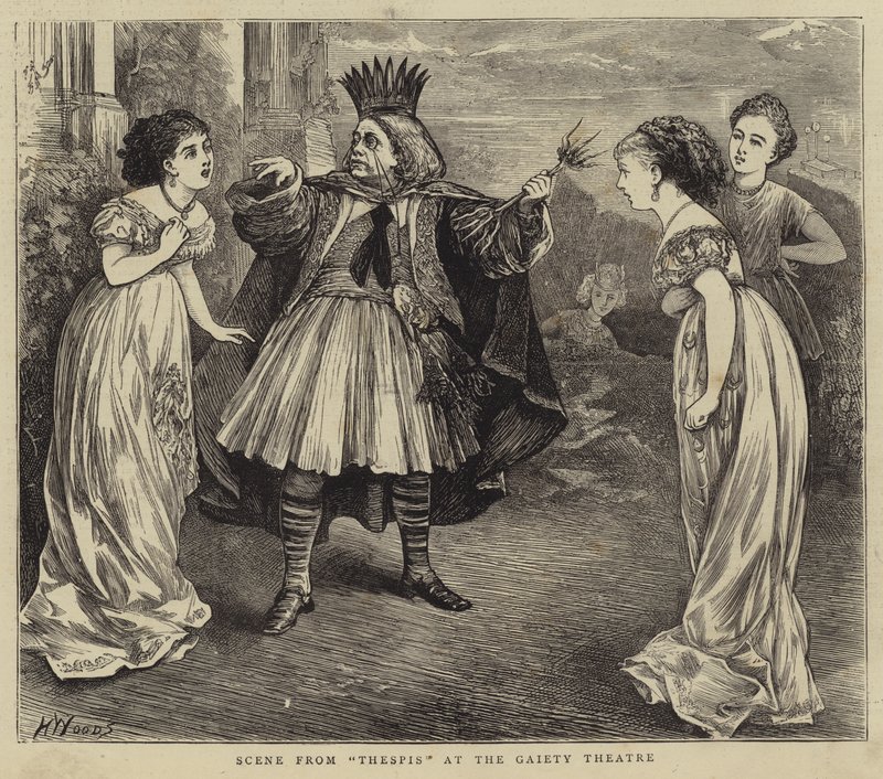 Scene fra Thespis på Gaiety Theatre av Henry Woods