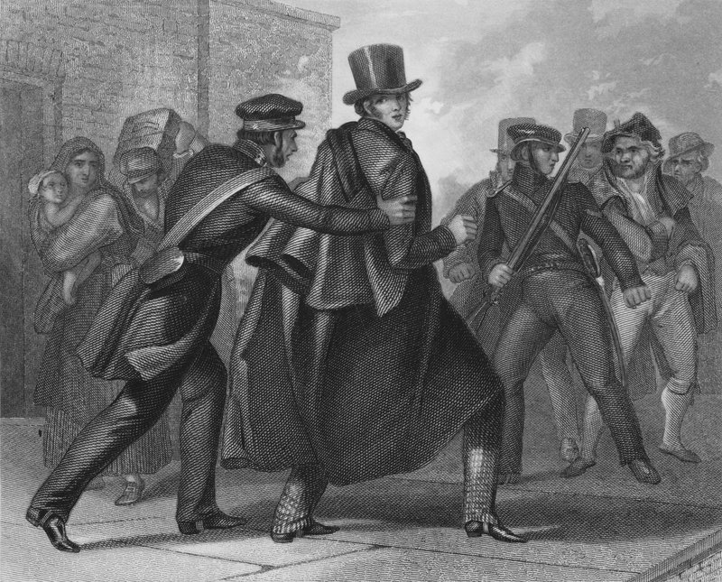 Arrestasjon av den irske nasjonalistiske politiske lederen William Smith OBrien, 1848 av Henry after Warren