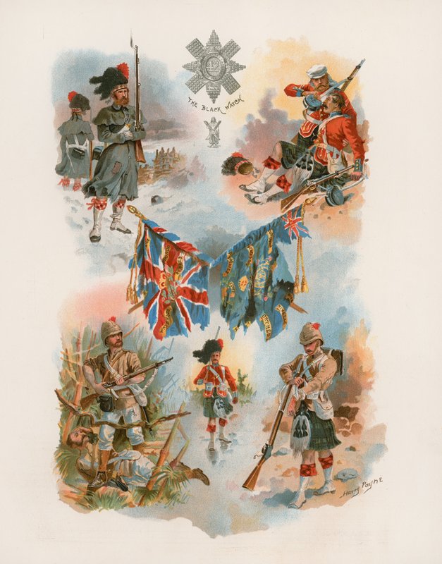 42nd Royal Highlanders, The Black Watch (chromolitho) av Henry A. Payne