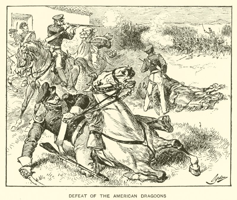 Nederlag til de amerikanske dragonene (litho) av Henry Alexander (after) Ogden