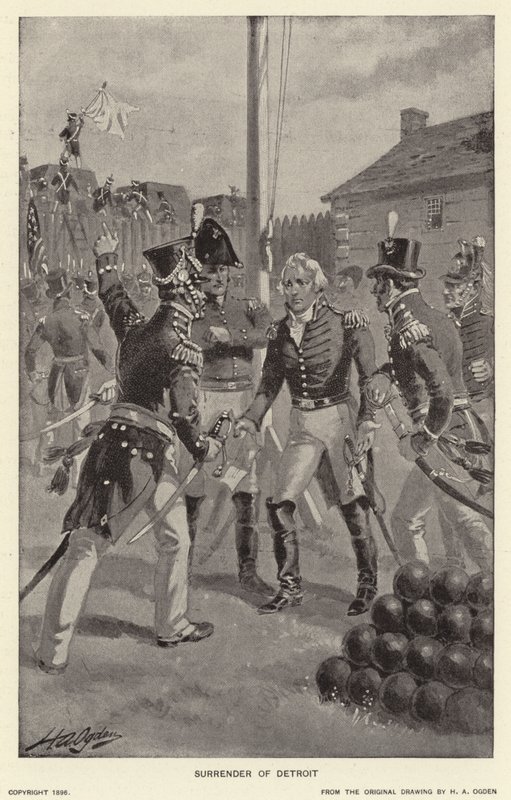 Overgivelse av Detroit (litho) av Henry Alexander (after) Ogden