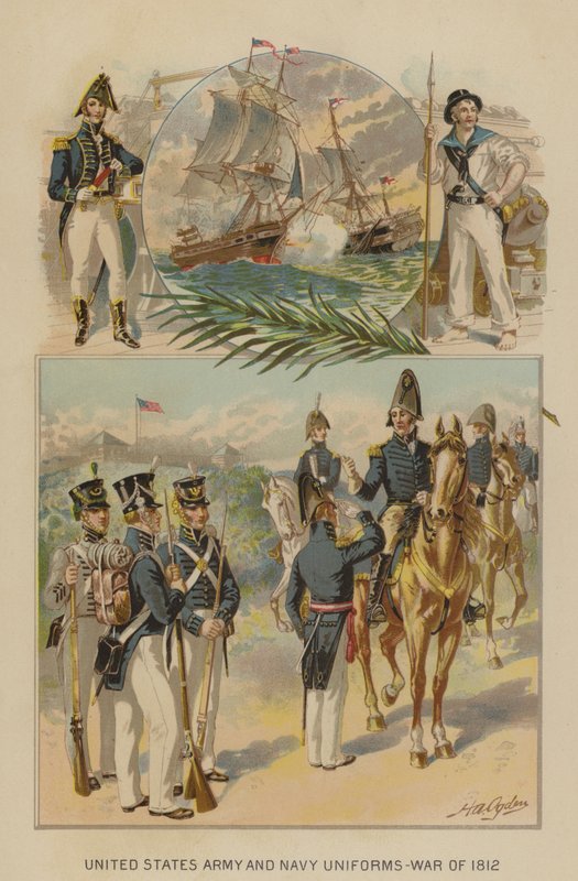 United States Army and Navy uniformer - War of 1812 (chromolitho) av Henry Alexander (after) Ogden