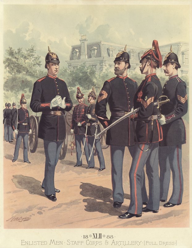 Vervede menn, stabskorps og artilleri i full dress av Henry Alexander Ogden