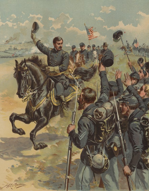 General McClellan i slaget ved Antietam, Maryland, amerikansk borgerkrig, 17. september 1862 av Henry Alexander Ogden