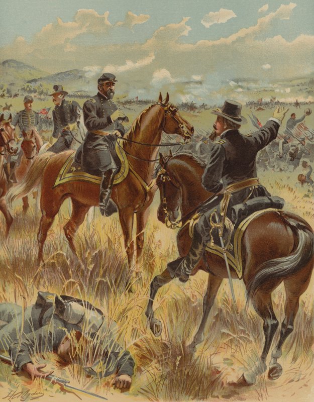 General Meade i slaget ved Gettysburg, Pennsylvania, amerikansk borgerkrig, 2. juli 1863 av Henry Alexander Ogden
