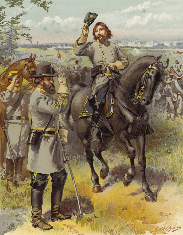 General Pickett tar ordre om å lade fra General Longstreet, Gettysburg; 3. juli 1863 av Henry Alexander Ogden