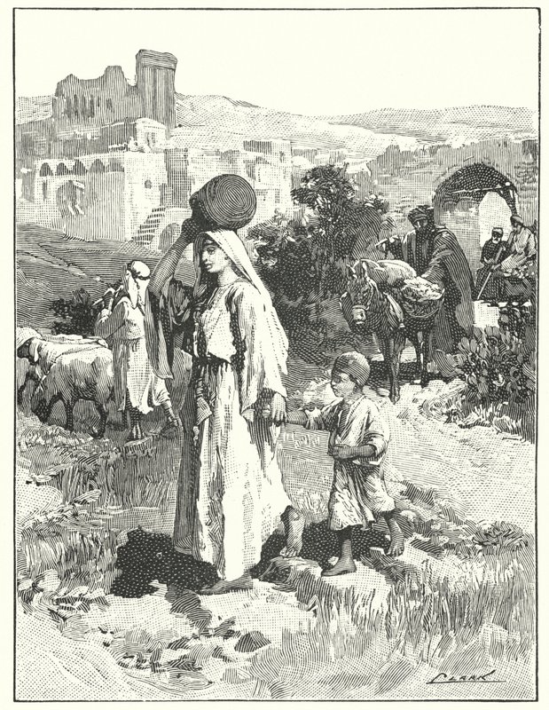 En samaritansk landsby (litho) av Henry Andrew Harper