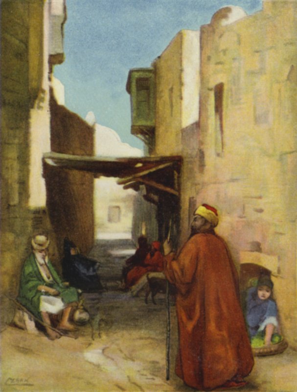 En gate i Jerusalem (farge litho) av Henry Andrew Harper