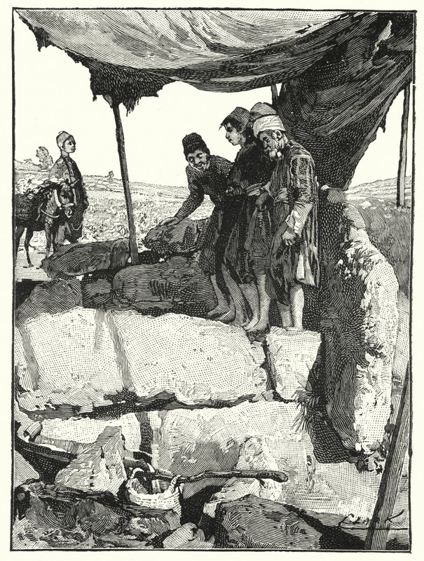 En vinpresse i Libanon (litho) av Henry Andrew Harper