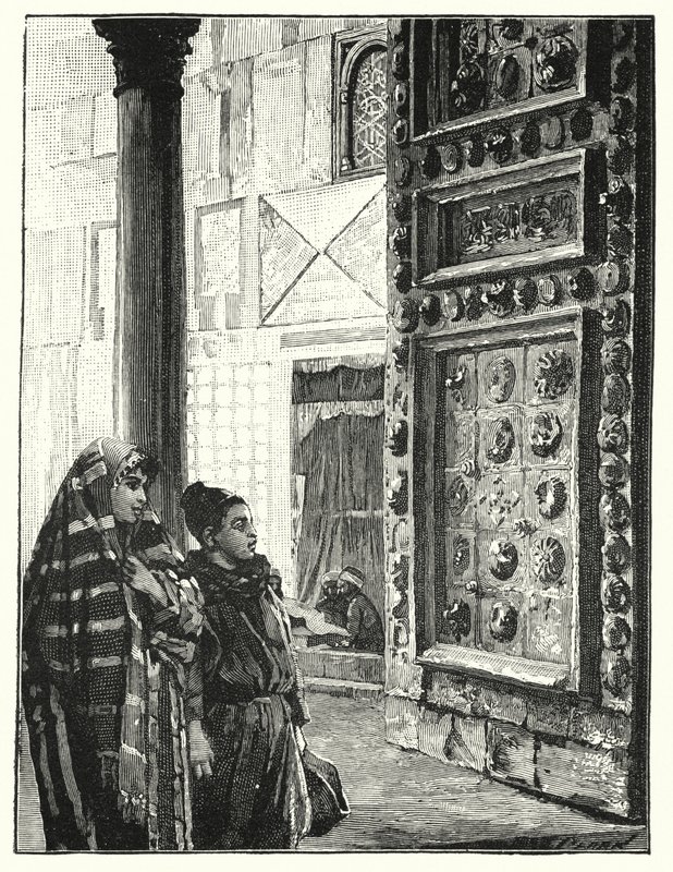 Metalldør til den store moskeen i Damaskus (litho) av Henry Andrew Harper